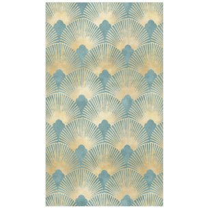 Beautiful fan pattern,teal gold,Art Deco pattern,c Tablecloth