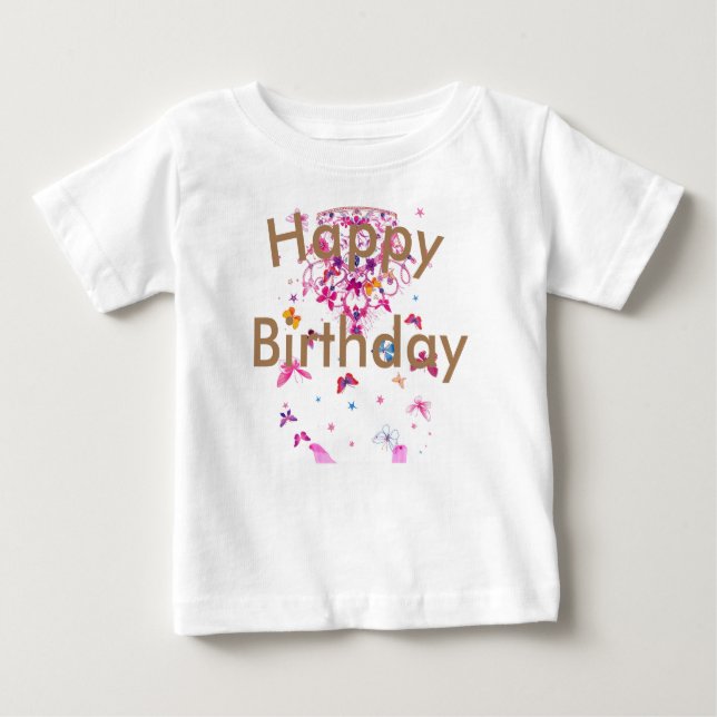 Beautiful fantastic feminine design Happy Birthday Baby T-Shirt (Front)