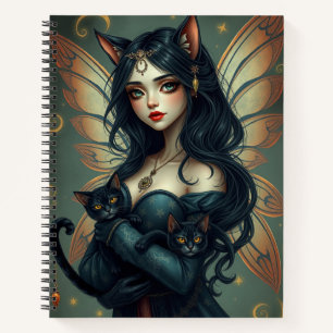 Beautiful Fantasy Cat Fairy Art Notebook