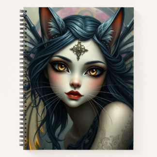 Beautiful Fantasy Cat Fairy Art Notebook