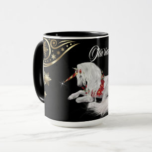 Beautiful Fantasy Christmas Unicorn Mug