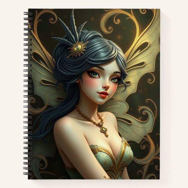 Beautiful Fantasy Fairy Art Notebook (Front)