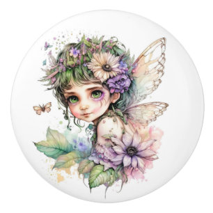 Beautiful Fantasy Flower Fairy Fairies Series  Ceramic Knob