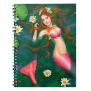 Beautiful Fantasy mermaid in water Spiral Notebook