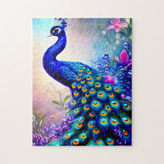 Beautiful Fantasy Peacock  Jigsaw Puzzle (Vertical)