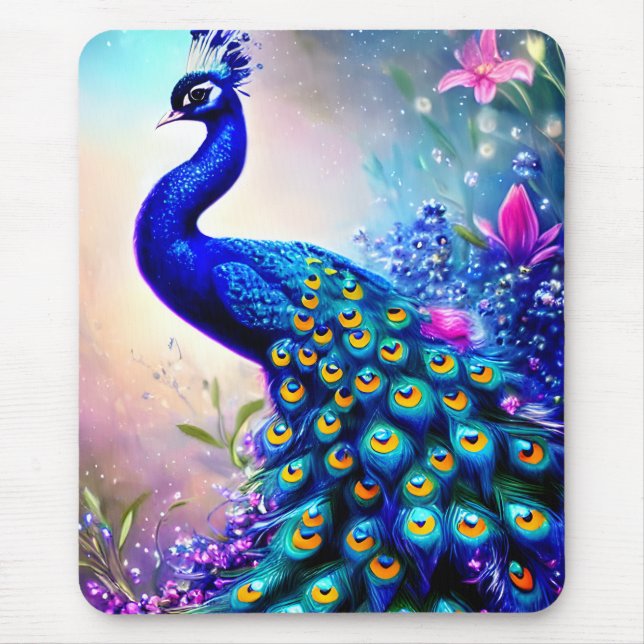 Beautiful Fantasy Peacock  Mouse Pad (Front)
