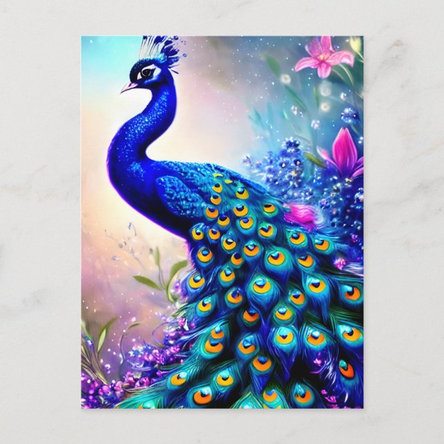 Beautiful Fantasy Peacock Postcard (Front)