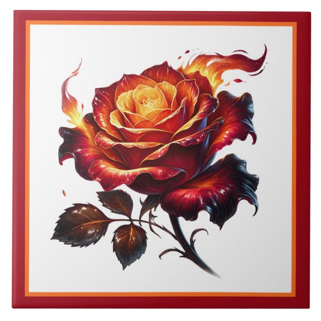 Beautiful Fantasy rose lovers  Tile (Front)
