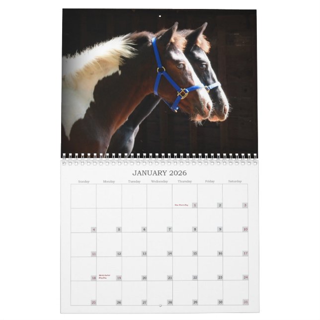 Beautiful Farm Animals Calendar (Jan 2026)