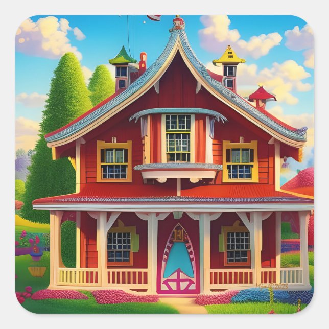 Beautiful Farmhouse Countryside Square Sticker (Front)