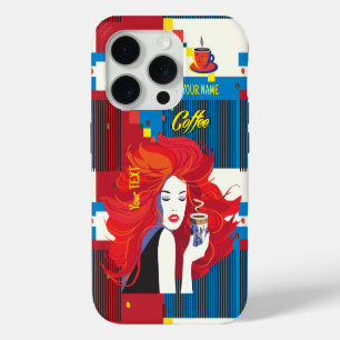 Beautiful Fashion Woman and Coffee POP-ART Trendy iPhone 15 Pro Case