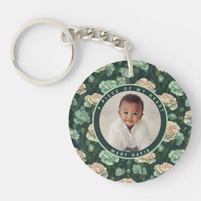 Beautiful Father'S Day Gift Ideas Carnation Flower Key Ring (Front)