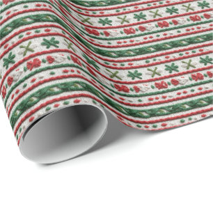 Beautiful Faux Knit Christmas Wrapping Paper