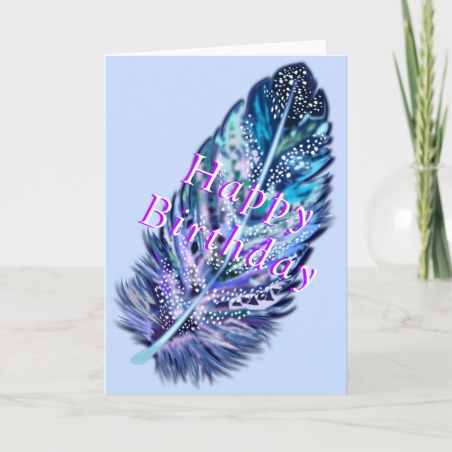 Beautiful Feather Birthday Card (Front)