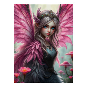 Beautiful Feathered Fairy Art  Poster