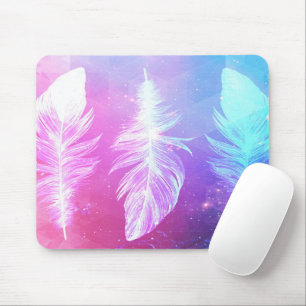 Beautiful Feathers in Space Mouse Pad