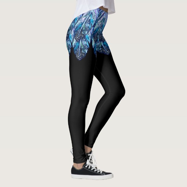 Beautiful Feathers Leggi Exotic Mini Skirt - Black Leggings (Right)