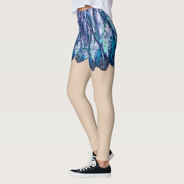 Beautiful Feathers Leggings Exotic Mini Skirt (Left)