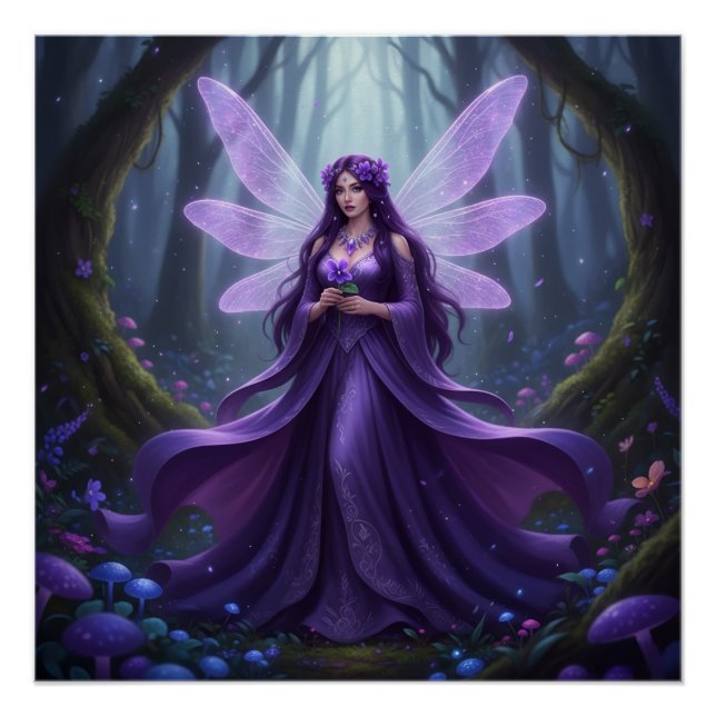 Beautiful February Amethyst Fairy Poster (Front)