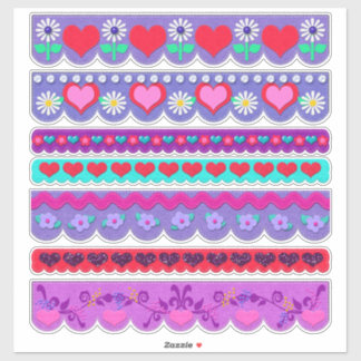 Beautiful Felt Style Valentine's Day Borders