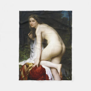Beautiful Female Bather (by Bouguereau) Fleece Blanket