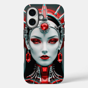 Beautiful female robot of the future iPhone 16 case