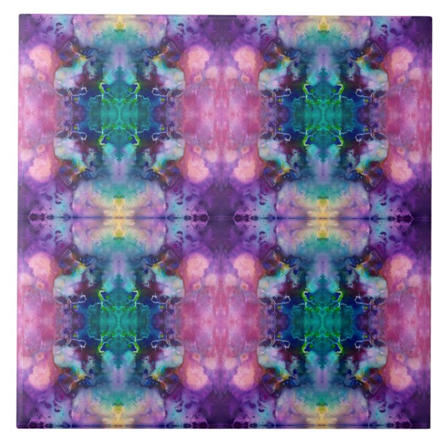 Beautiful feminine multicolor caleidoscope accent tile (Front)