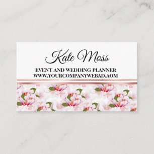 Beautiful feminine rose gold cherry blossom business card