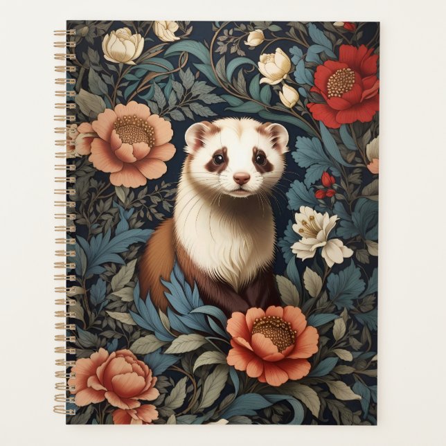 Beautiful Ferret William Morris Inspired  Planner (Front)