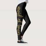 Beautiful Festive Script Glitter Maid of Honour Leggings<br><div class="desc">Beautiful Festive Script Glitter Maid of Honour Leggings</div>