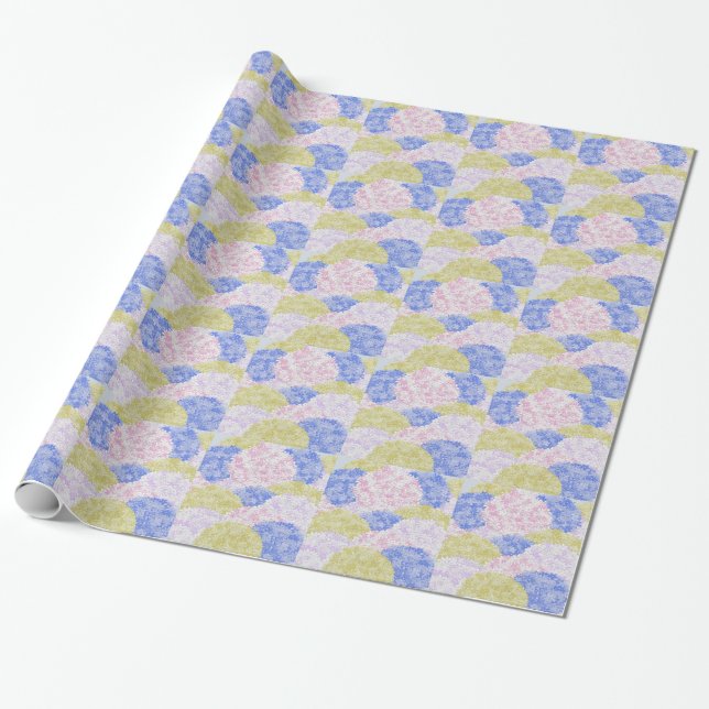 Beautiful Fields Of Hydrangeas Wrapping Paper (Unrolled)