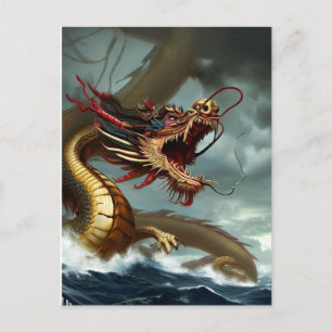 Beautiful Fierce Red Dragon Postcard