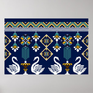 Beautiful figure tribal Ukrainian geometric ethnic Poster