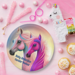 Beautiful Filly or Colt Gender Reveal Paper Plate