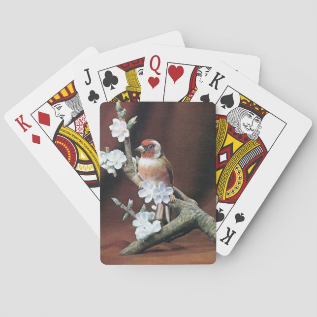 Beautiful Finch on a Branch Deck of Playing Cards (Back)