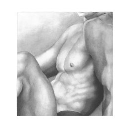 Beautiful Fine Art Drawing Of Nude-Male Torso Cool Notepad