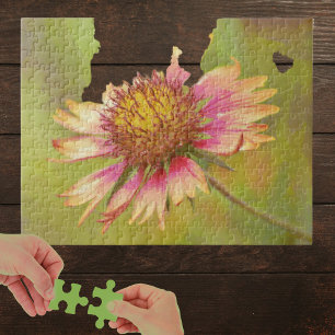 Beautiful Firewheel Wildflower Art Puzzle