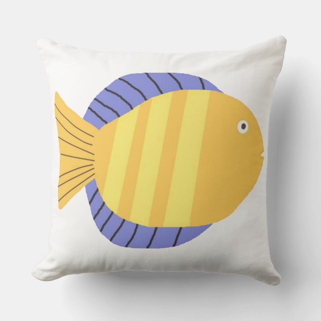 beautiful fish painting art cushion (Front)