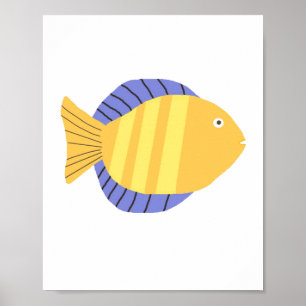 beautiful fish painting art poster