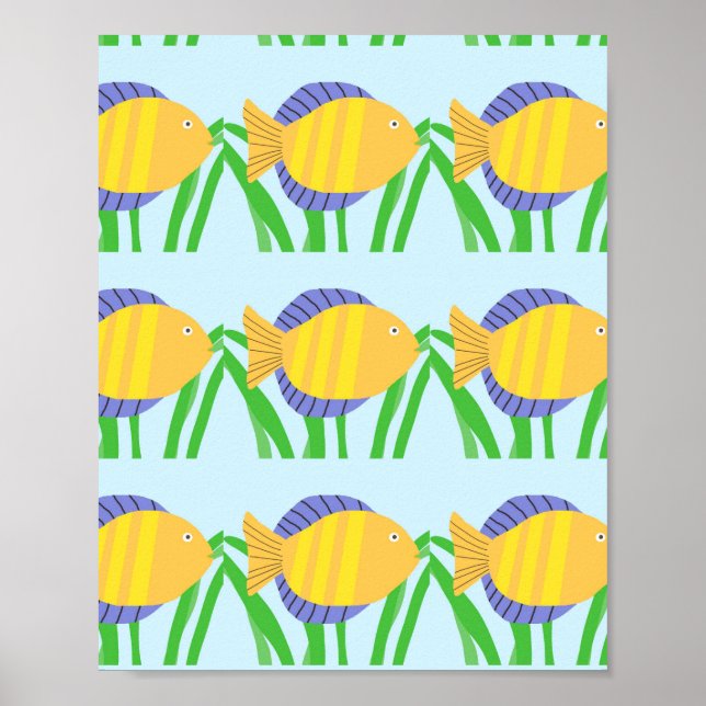 beautiful fishes painting art poster (Front)