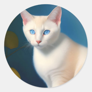 Beautiful Flame Point Siamese Cat Classic Round Sticker