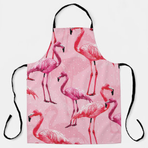 Beautiful Flamingo Bird Pink Seamless Pattern illu Apron