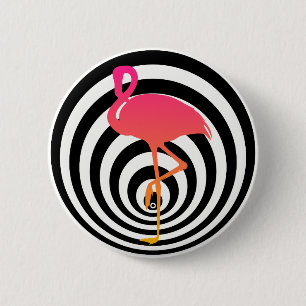 Beautiful flamingo in circles 6 cm round badge