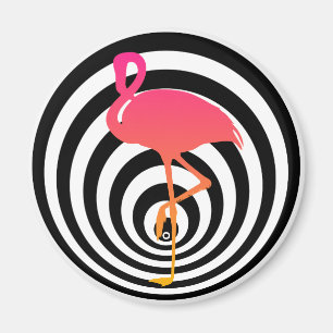 Beautiful flamingo in circles magnet
