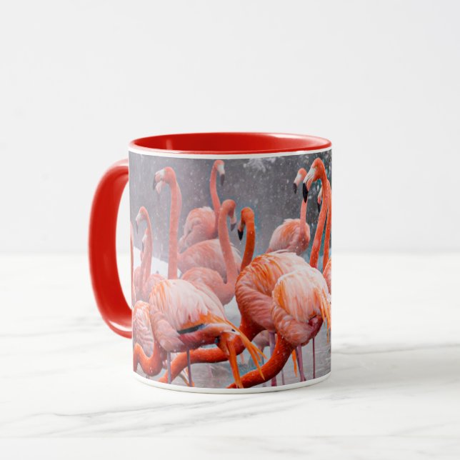 Beautiful Flamingos Photo Coffee  Mug (Front Left)