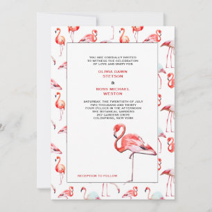 Beautiful Flamingos Wedding Invitation