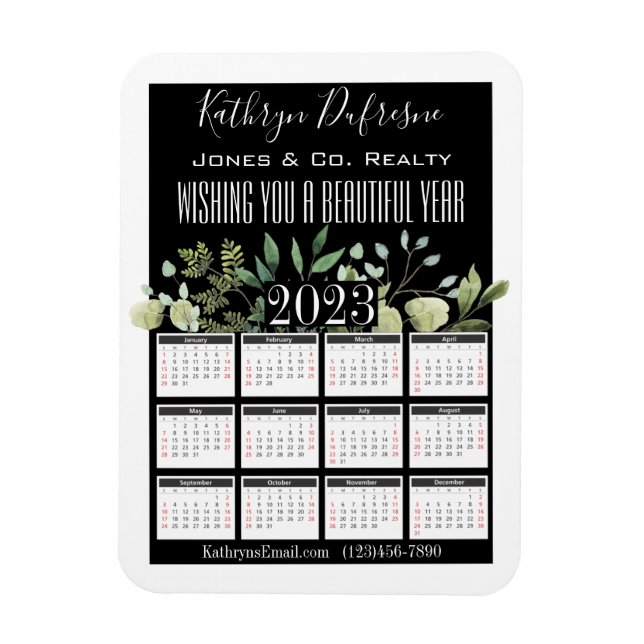 Beautiful Floral 2023 Personalised Magnet (Vertical)
