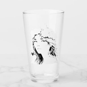 Beautiful Floral Anime Girl – Soft Pastel Aesthe Glass