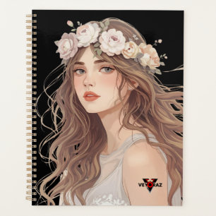 Beautiful Floral Anime Girl – Soft Pastel Aesthe Planner