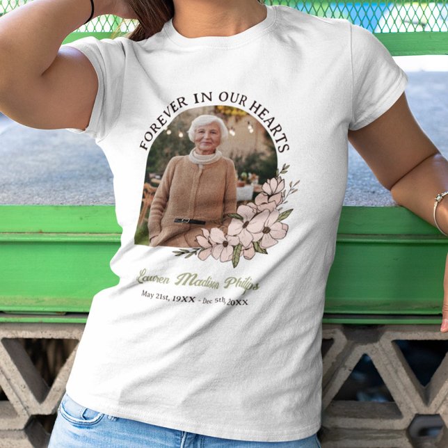 Beautiful Floral Arch Photo Forever In Our Hearts T-Shirt (Creator Uploaded)